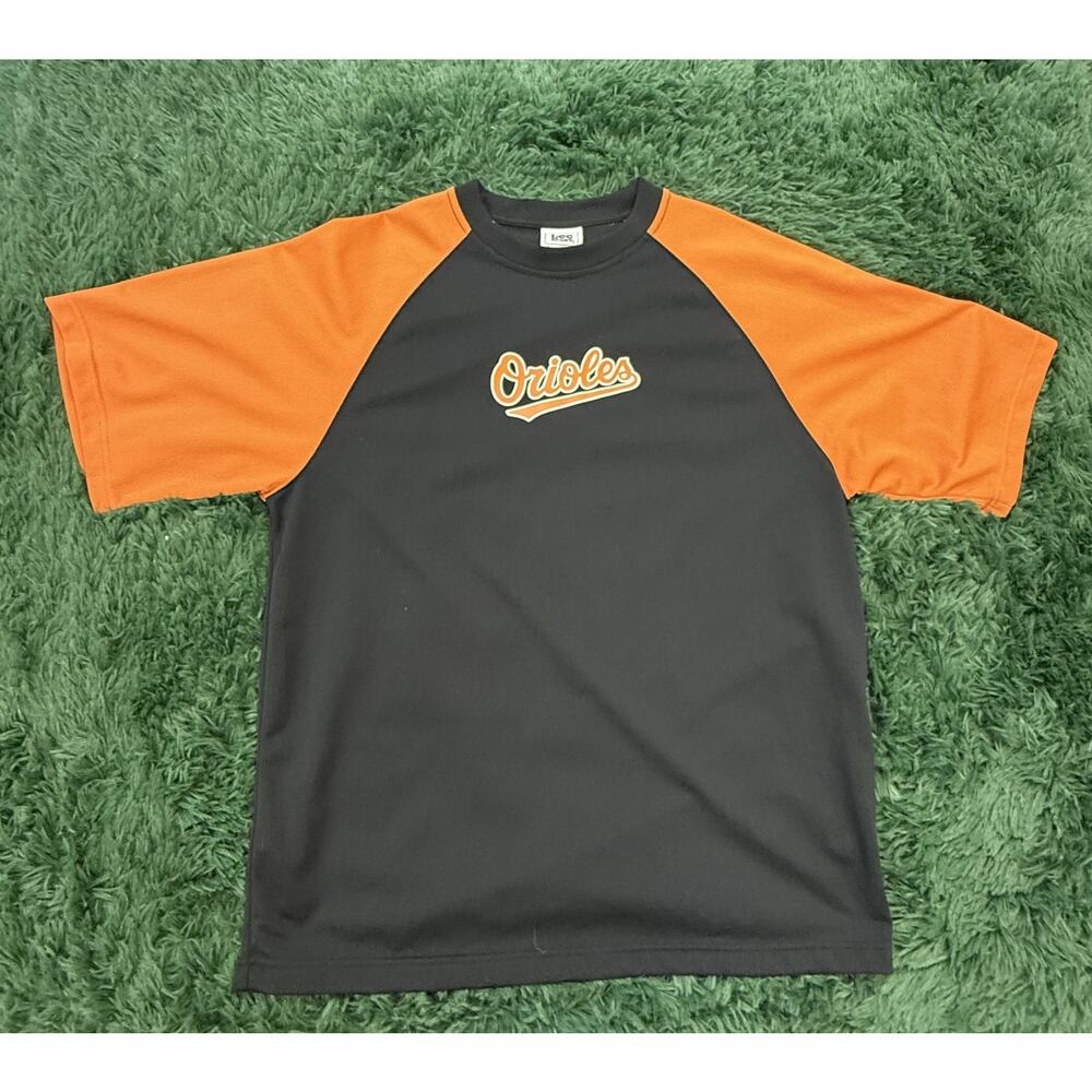 VTG Lee Baltimore Orioles Raglan T-Shirt Men's Size L Gray Orange MLB Baseball